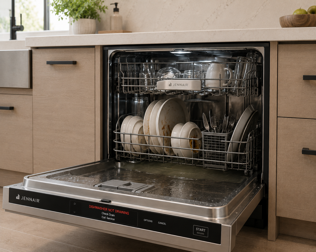 jennair dishwasher not draining