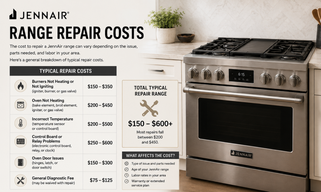 jennair range repair costs
