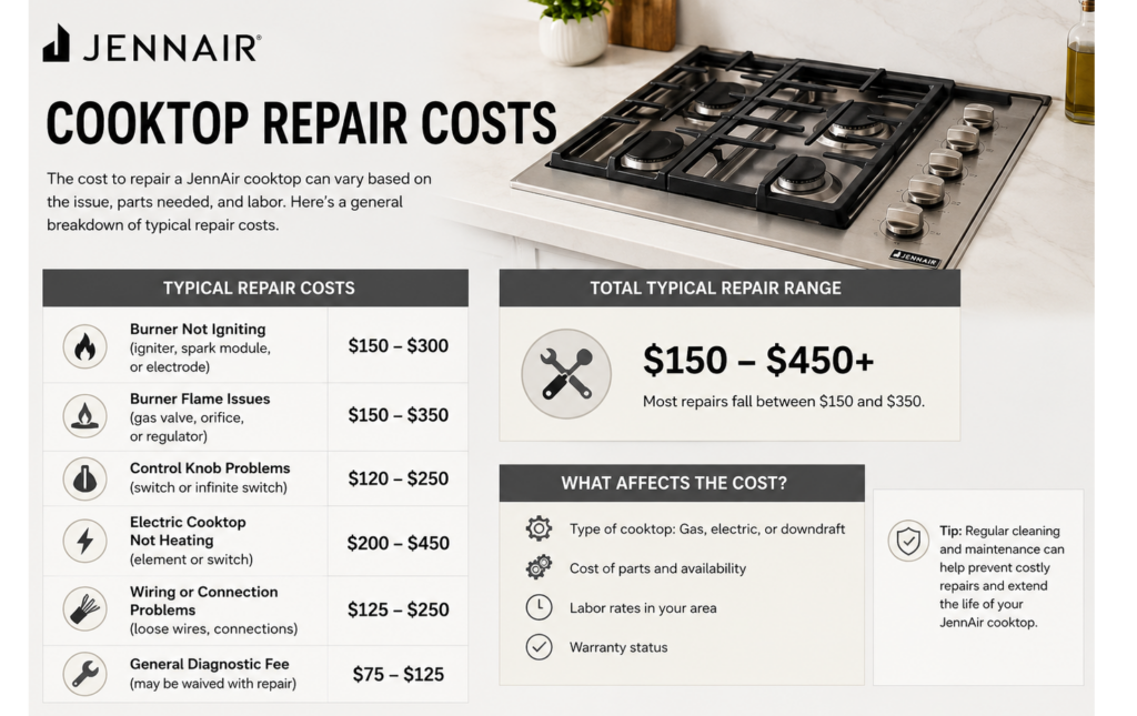 jennair cooktop repair cost