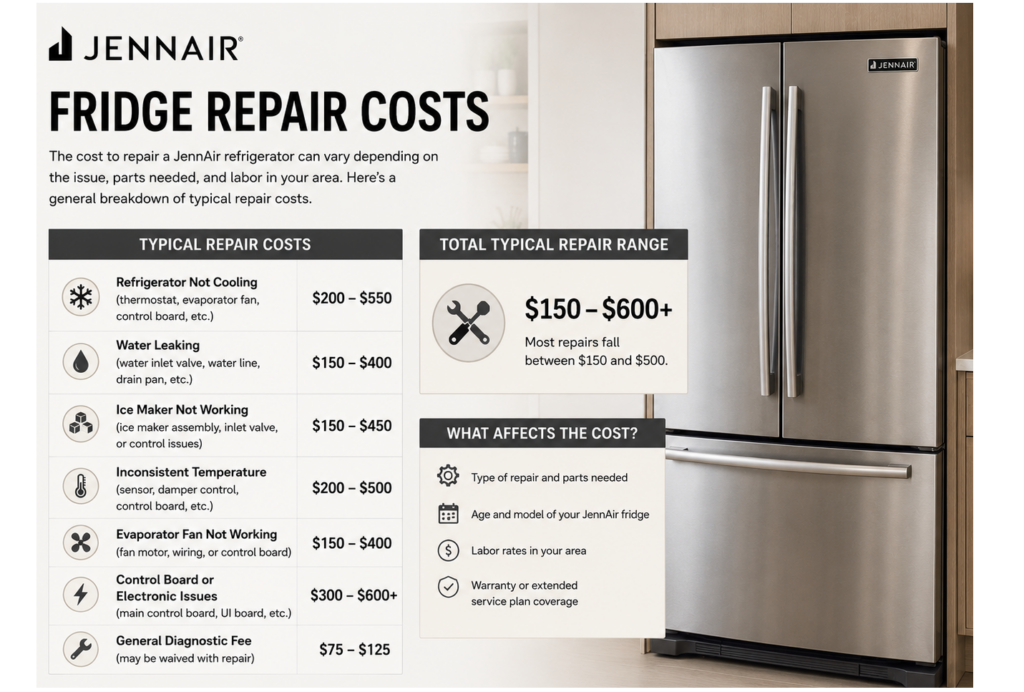 jennair refrigerator repair cost